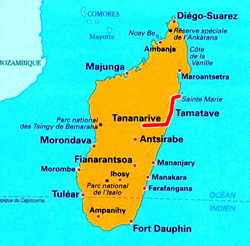 Carte de Madagascar