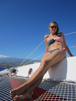 Catamaran en mode américain