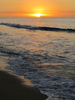 Coucher de soleil sur la plage de Boucan Canot